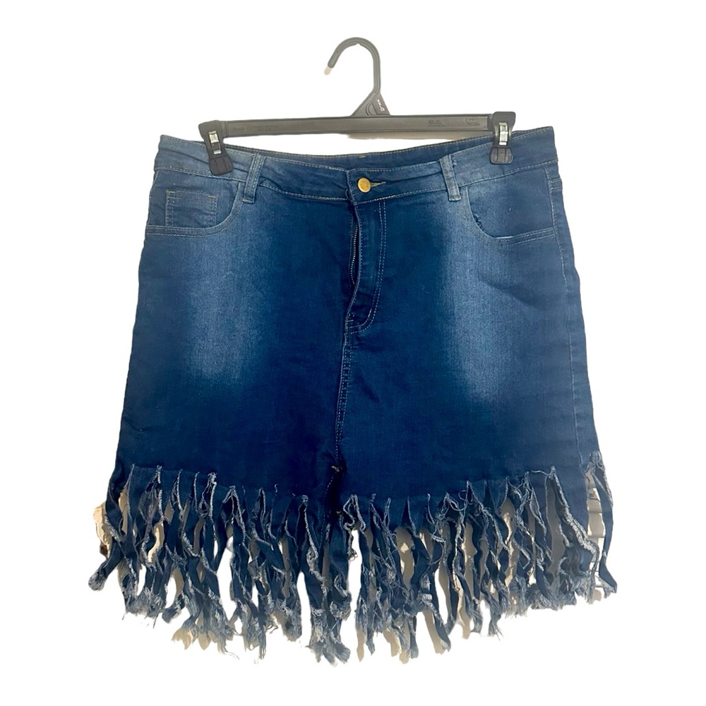 Blue denim shorts